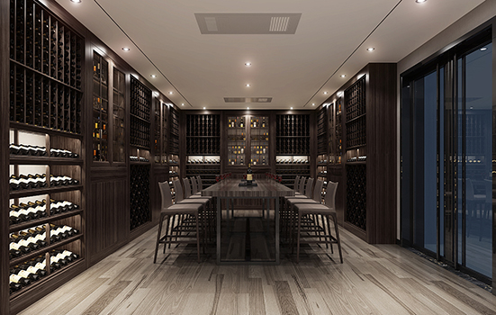 山東濟南濰坊瀚聲國際學校教師公寓（yù）酒窖設計（jì）效果（guǒ）圖