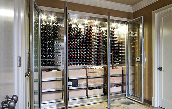 現代風格不鏽鋼酒櫃圖片