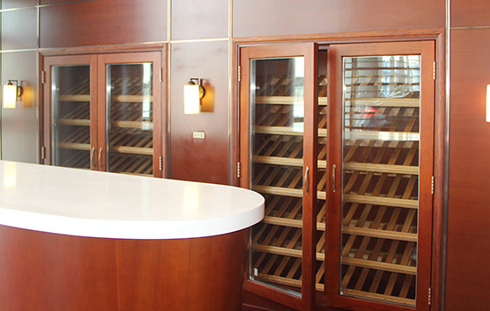 深圳澳康達名車中心酒窖不鏽鋼紅酒櫃雪茄櫃定製案例