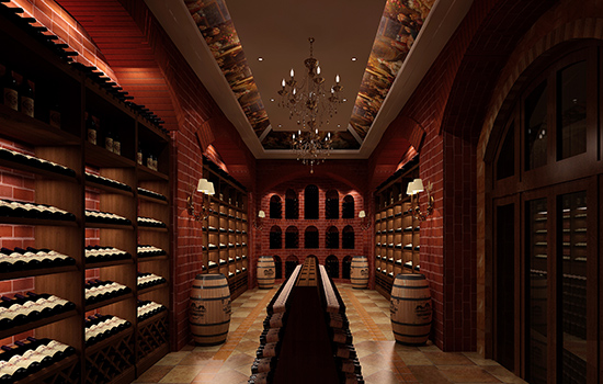 合肥半島一號別墅地下（xià）室酒窖酒櫃工程設計效果圖片案例（lì）