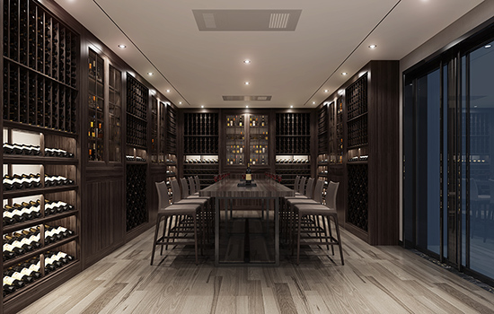 山東濰坊聖龍別墅酒窖設計效果圖