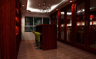 巴西花梨木定（dìng）製酒櫃效果圖片